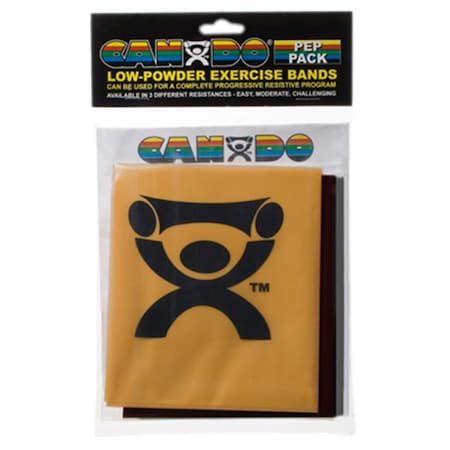 Fabrication Enterprises 10-5284 Cando Exercise Band Pep Pack - Black; Silver & Gold 1236257